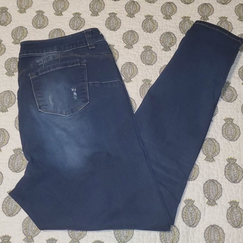 Wax Jean distressed skinny jeans